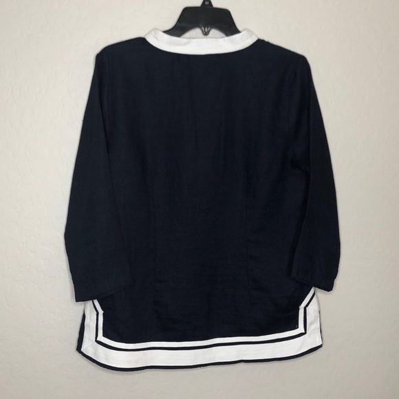 Crown And Ivy 3/4 Sleeve Blouse Top Linen Medium - Picture 7 of 7